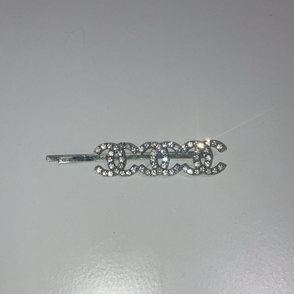 Chic Silver Crystal Hair Barrette